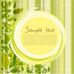 Abstract Nature Background with Circular Text Frame and Leaves